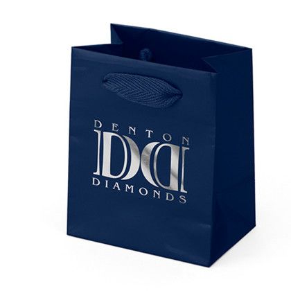 Custom Jewel Gloss Eurotote - Navy Blue - Side View 