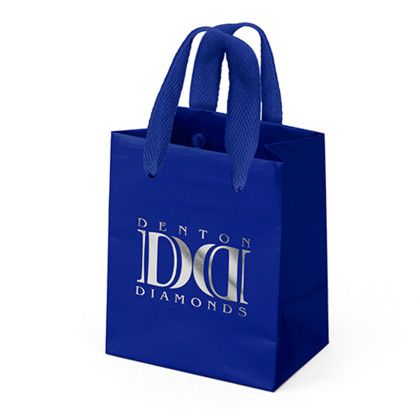 Custom Jewel Gloss Eurotote - Royal Blue - Side View With Handle