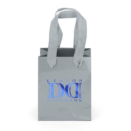 Custom Jewel Gloss Eurotote - Silver - Front View With Handle