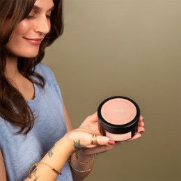 Custom 8 Oz Bath Salt - Full Color Label - Model Displaying Glossy Amber 