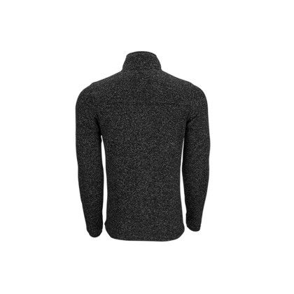 Custom Summit Sweater-Fleece Jacket - Black Heather Back View