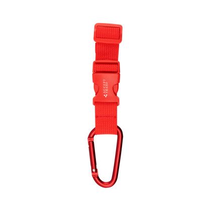 Custom Adjustable Buckle Strap With Carabiner - Red 