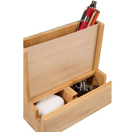 Custom FSC Bamboo Photo Frame Desktop Organizer - Lifestyle