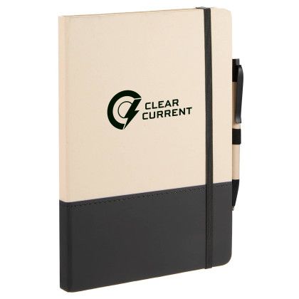 Custom 5" x 7" Sugarcane Paper Bound Notebook - Black