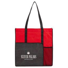 Custom Radius Recycled Non-Woven Tote - Red 