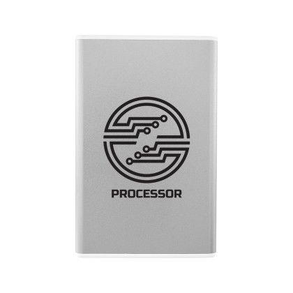 Custom 5,000 mAh Rabs & Aluminum Power Bank - Silver 