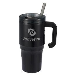 Custom Thor 20 oz Eco-Friendly Straw Tumbler - Black 