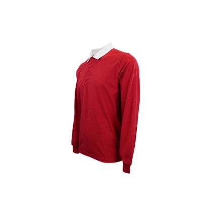 Custom Rugby Polo - Sport Red Left Side View