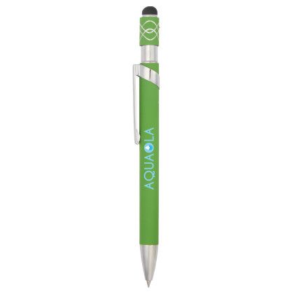 Custom Simple Fidget Recycled Stylus Gel Pen - Green