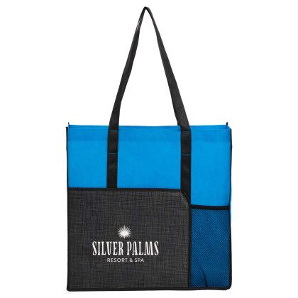 Custom Radius Recycled Non-Woven Tote - Process Blue