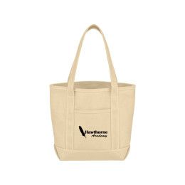 Custom Small Cotton Canvas Yacht Tote Bag - Natural 