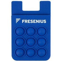 Custom Popper Stress Reliever Silicone Phone Wallet - Blue Custom Popper Stress Reliever Silicone Phone Wallet - Blue