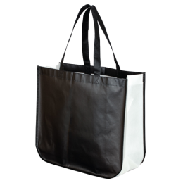 Custom Laminated Gift Tote - Black Custom Laminated Gift Tote - Black