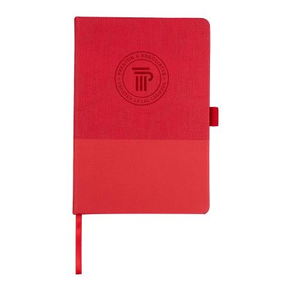 Custom 5.5''x 8.5'' FSC Recycled Ribbed Bound Journal - Red 