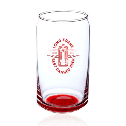 Custom 16 oz. ARC Can Shaped Beer Glasses - Color - Red 