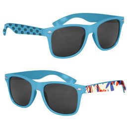 Custom Full Color Malibu Sunglasses - Light Blue Custom Full Color Malibu Sunglasses - Light Blue