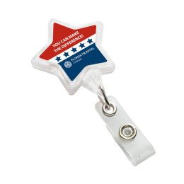 Custom Star Full Color Badge Holder - 36" - White