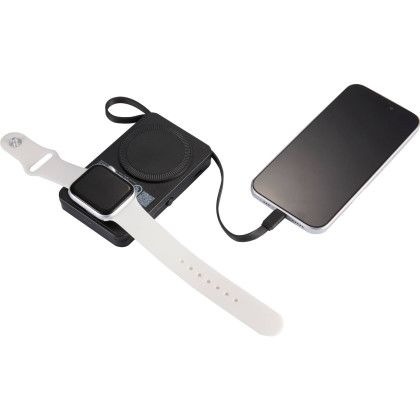 Custom UL Listed MagClick Power Bank and Watch Charger - In Use 
