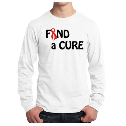 Custom Long Sleeve White Cotton Tee with Logo-Port & Company - White Front View