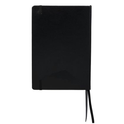 Custom 5.75" x 8.25" Classic Hardcover Dotted Notebook - Black Front View 