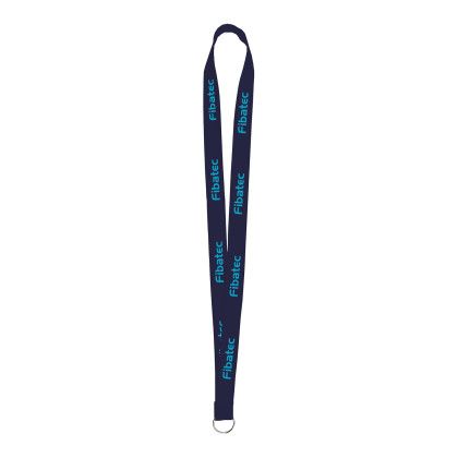Custom Sewn Polyester Value Lanyard - Navy Blue
