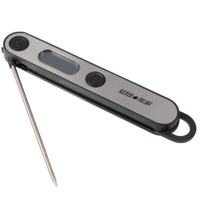 Custom Kitchi Foldable Food Thermometer - Steel Open View 