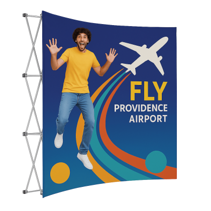 Custom 8' Curved Splash Floor Display Face Graphic Panel (Block-Out Fabric)