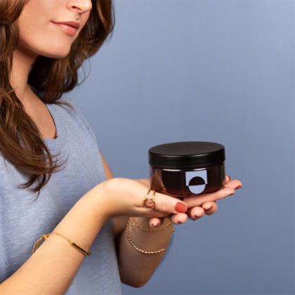 Custom 8 Oz Bath Salt - Direct Print - Model Displaying Glossy Amber 