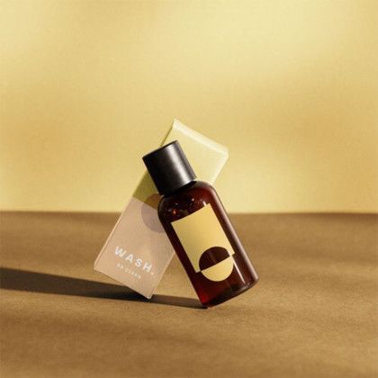 Custom 2 Oz Wash With Push-Pull Cap Direct Print - Glossy Amber Lifestyle