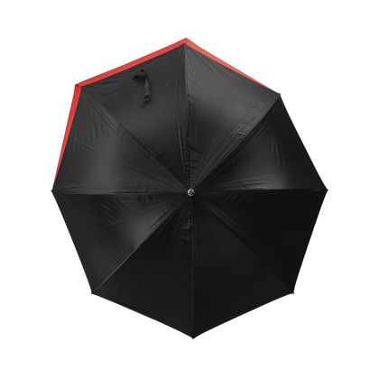 Custom 47" Arc Extended Coverage Umbrella - Black With Red Top View 