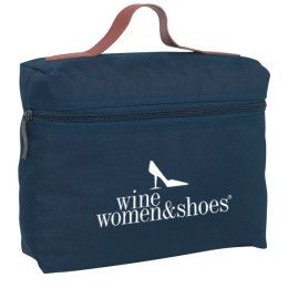 Navy Blue Cosmo Polyester Cosmetic Bag Custom Logo