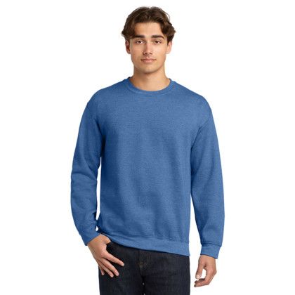 Custom Gildan Heavy Blend Crewneck Sweatshirt - Heather Deep Royal Front View 