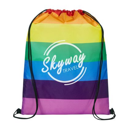 Custom B.free Pride Rainbow Drawstring Bag - Rainbow With logo