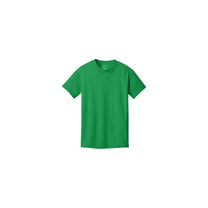 Custom Port & Company Youth Core Cotton Tee - Clover green Front Side Custom Port & Company Youth Core Cotton Tee - Clover green Front Side