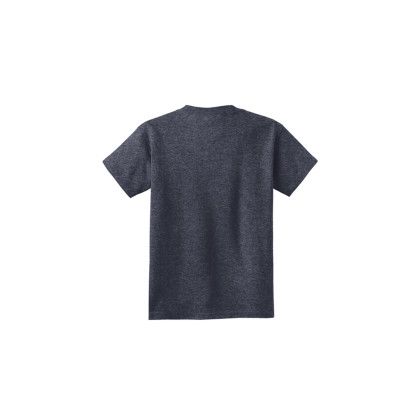 Custom Port & Company Youth Core Cotton Tee - Heather Navy Back Side Custom Port & Company Youth Core Cotton Tee - Heather Navy Back Side