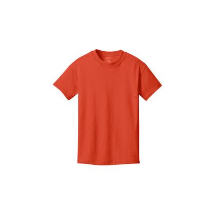 Custom Port & Company Youth Core Cotton Tee - Orange Front Side Custom Port & Company Youth Core Cotton Tee - Orange Front Side
