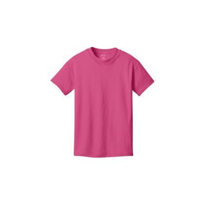Custom Port & Company Youth Core Cotton Tee - Sangria Front Side Custom Port & Company Youth Core Cotton Tee - Sangria Front Side