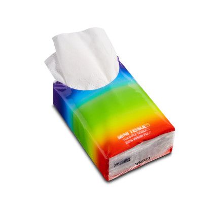 Custom Mini Tissue Packet Rainbow - Open View