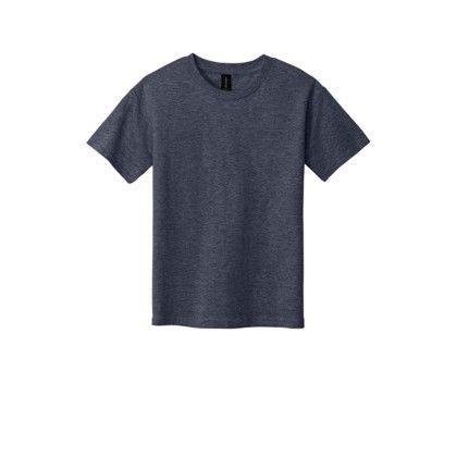 Custom Gildan Youth Softstyle T-Shirt - Heather Navy Front View 