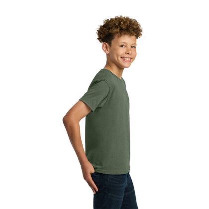 Custom Gildan - Youth Heavy Cotton 100% Cotton T-Shirt - Military Green Side View