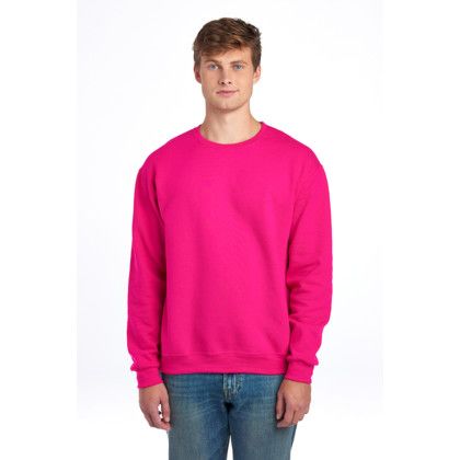 Custom Jerzees - NuBlend Crewneck Sweatshirt - Cyber pink Front View