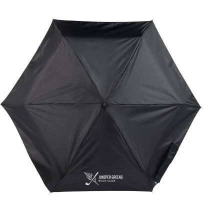 Custom 38" Totes Mini Travel Umbrella - Black Top View 