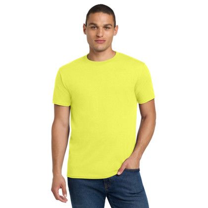 Custom Jerzees - Dri-Power 50/50 Cotton/Poly T-Shirt - Neon Yellow Front View