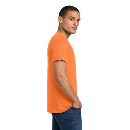 Custom Jerzees - Dri-Power 50/50 Cotton/Poly T-Shirt - Safety Orange Side View