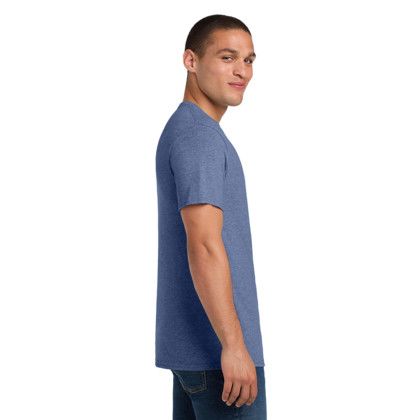 Custom Jerzees - Dri-Power 50/50 Cotton/Poly T-Shirt - Vintage Heather Blue Side View