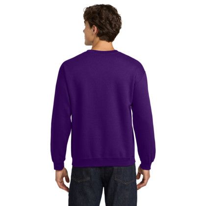 Custom Gildan Heavy Blend Crewneck Sweatshirt - Purple Back View 