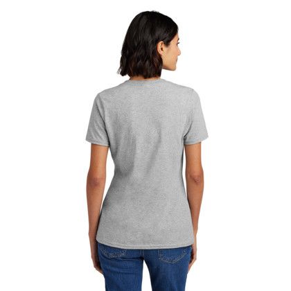 Custom Port & Company Women's Core Cotton V-Neck Tee - Ash Back Side Custom Port & Company Women's Core Cotton V-Neck Tee - Ash Back Side