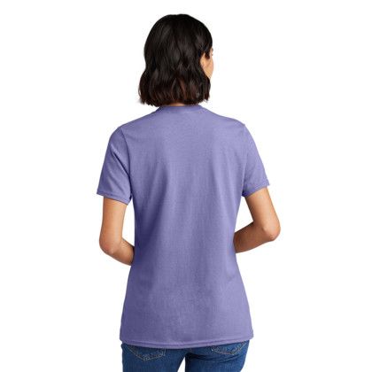 Custom Port & Company Women's Core Cotton V-Neck Tee - Violet Back Side 