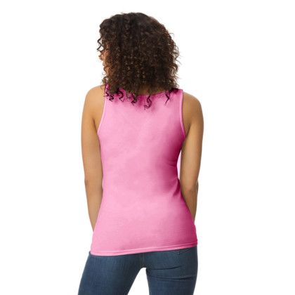 Custom Gildan Softstyle Junior Fit Tank Top - Azalea Back View 