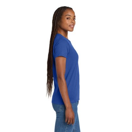 Custom Gildan Women's Ultra Cotton 100% US Cotton T-Shirt - Royal Side View